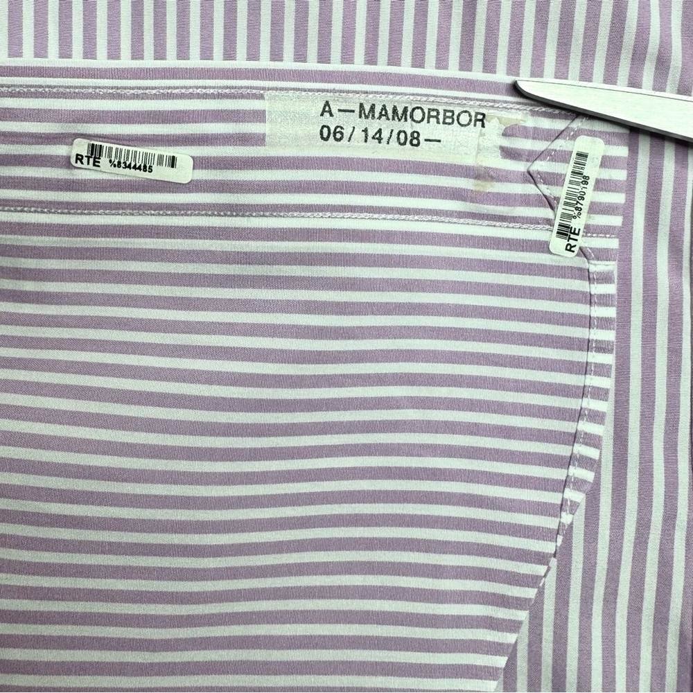 Polo Ralph Lauren Classic Fit Purple & White Stripe Buttondown Shirt Mens Sz M - Picture 4 of 5